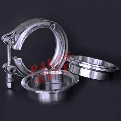 $13.59 • Buy Exhaust Downpipe 2inch V-band Clamp 2  Male/Female Flange Kit SS304 Stainless