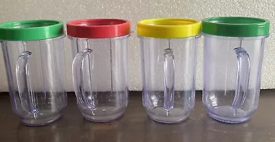 Magic Bullet Blender Replacement Parts 16 Oz Cups W/Handles & Colored Rings • $11.99