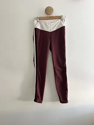 Staud X New Balance Striped Stretch Leggings In Burgundy Size Medium • $50