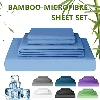 2000TC Cooling Bamboo Sheet Set Sing/KS/D/Q/King Ultra Soft Breathable Bed Set • $45.59