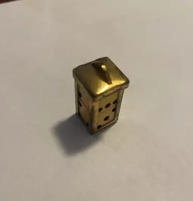 Vintage Dice In Brass Cage Pendant Charm • $44.99