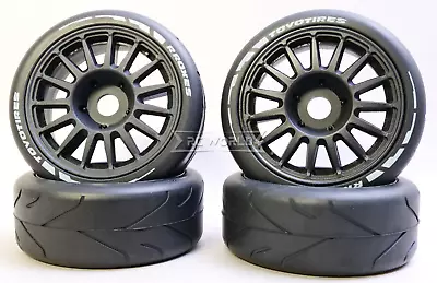 1/8 WHEELS & TIRES Street MULTI SPOKE Semi Slicks (4PC) -BLACK - • $28.99