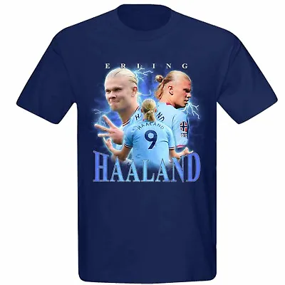 KIDS Erling Haaland Man City Striker T-Shirt City Goal King Erling Haaland Tee • £12.99