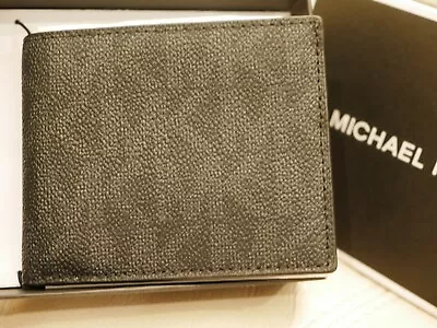 NEW Michael Kors JET SET SLIM BILLFOLD Wallet Men's BLACK MK 86S9LMNF5B $88  • $55