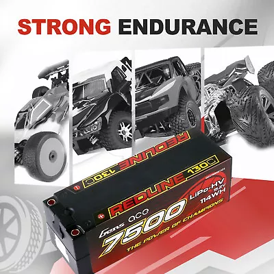 Gens Ace 7500mAh 130C 15.2V HV Lipo Battery 4S HardCase For 1/8 Racing Car Buggy • $103.99