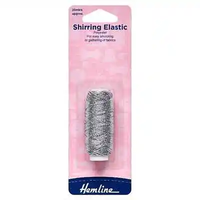 £3.55 • Buy Hemline Metallic Shirring Elastic Thread - 20 Metre Roll - Silver