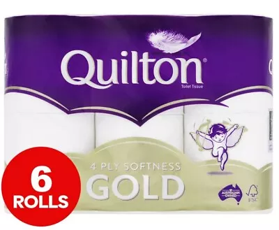 Quilton Gold 4 Ply Softness Gold Toilet Paper Rolls 6pk • $7