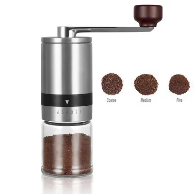 Hand Coffee Mill Ceramic Burr Hand Coffee Grinder With Hand Crank Detachable • £14.49