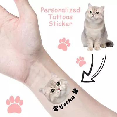 Personalized Temporary Tattoos With Name Heart Custom Fake Face Tattoo Wit 7T6E • £5.59