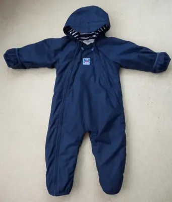 JOJO MAMAN BEBE Snowsuit 12-18m 💙 Waterproof Fleece Lined All-In-One PUDDLESUIT • £34