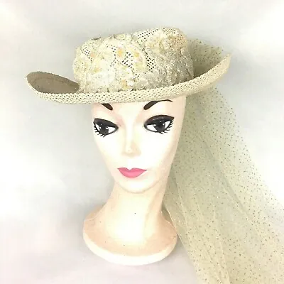 $29.99 • Buy Vintage 80’s Wedding Hat With Veil