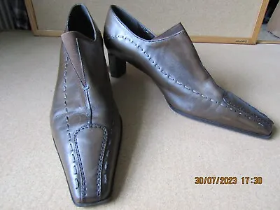 Sally O'Hara Brown Heeled Shoes (stitching Feature) Size 39 Good • £7