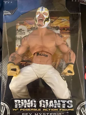 WWE Ring Giants Rey Mysterio 2005 Jakks 13” Poseable Figure White Pants Mask • $80