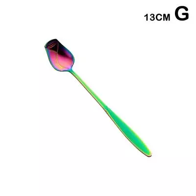 1pc Long Handle Square Head Coffee Spoon Stainless Steel Colorful Ice S0H7 • $1.29