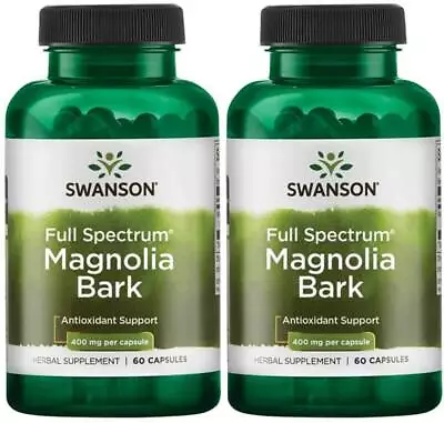Swanson Magnolia Bark 400 Mg 2X 60 Capsules Anxiety Respiratory Stress Mood • $14.95