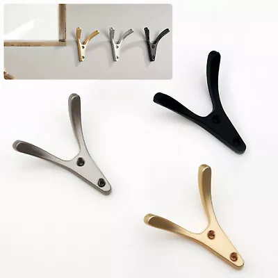 10PCS Hanging Alloy Double Hook Clothes Hat Coat Robe Wall Door Hangers Hooks • $8.09