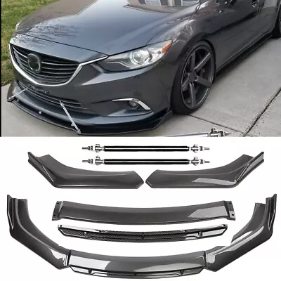 For Mazda 3 Sedan /Hatchback Front Bumper Lip Splitter Chin Spoiler Carbon Fiber • $69.99