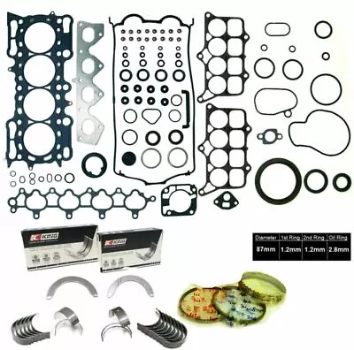 98-01 Honda Prelude 2.2L H22A4 DOHC 16V VTec Full Gasket Ring King Bearings Sets • $179.95