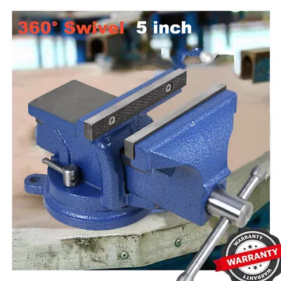5  Heavy Duty Bench Vise With Anvil 360° Swivel Locking Base Clamp F Woodworking • $43