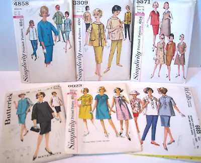 Vtg Maternity Sewing Patterns Lot Of 6 1950s-60s Simplicity/McCalls/Butterick • $15