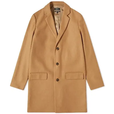 A.P.C. Visconti Wool Coat - Camel / Beige - Large • $404