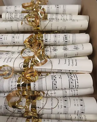 £12.99 • Buy Hand Made VINTAGE Wedding / Christmas Decorations. 35 X Music Paper Coils, Gold.