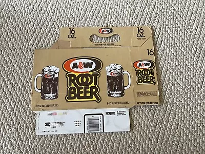 Vintage A & W Root Beer Logo 1970s CARTON Packaging For 16 Oz Bottles • $22