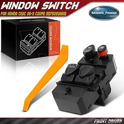 New Front Driver Power Window Switch For Honda Civic 2006-2011 Coupe 35750SVAA12 • $28.99