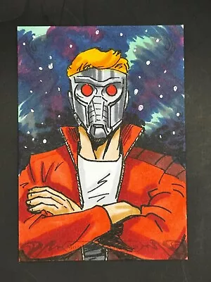 2018 UD Upper Deck Marvel Masterpieces StarLord Sketch Card By NJ Valente 1/1 • $100