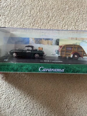 £19.95 • Buy CARARAMA MGB Convertible & Wood Tear Drop Caravan 1:43 Scale Set.  New & Sealed