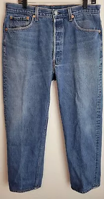 Vintage Levis 501xx Blue Jeans Made In USA 38x32 (34x28) Button Fly Western • $47.98