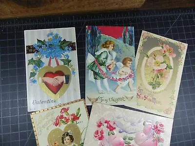 Vintage 6 Postcards Lot Valentine's Day Greeting Cards 1900s • $4.99