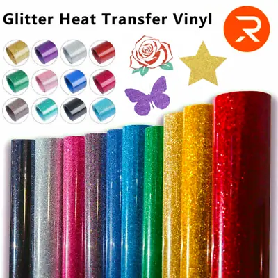 Glitter Heat Transfer Vinyl HTV Vinyl Iron On Heat Press T-shirt For Cricut • $8.99