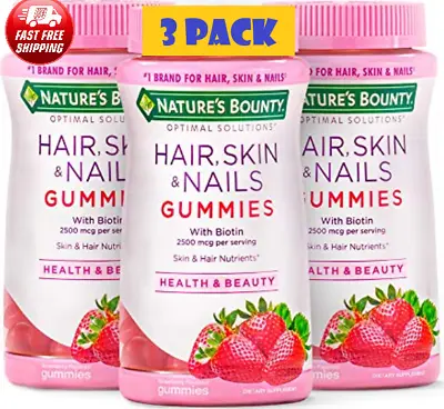 Hair Skin & Nails Gummies Wt Biotin Vits C & E 240 Gummies (3x80) Expiry 03/2025 • $25.70