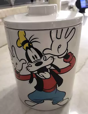 Disney Goofie Ceramic Canister W/Lid Small  Mickey Mouse And Friends Collection  • $26.99