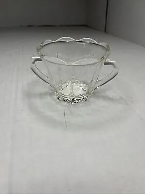 Vintage Heavy Crystal Cut Glass  Open Sugar Bowl Scalloped Edge • $16.09