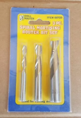 Drill Master 3Piece Spiral Mortising Router Bit Set • $19
