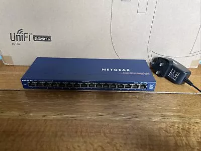 Netgear ProSafe GS116 V2 16 Port Gigabit Switch With Power Supply. Used. • £0.99