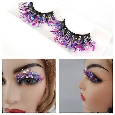 Color Luminous Nude Makeup 3D False Eyelashes Fake Lashes Makeup Supplies • £3.88