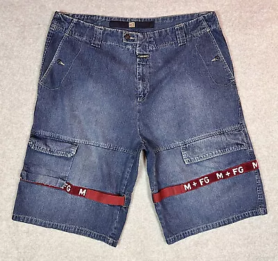 $39.85 • Buy M + FG  Girbaud Mens 42 Red Shuttle Straps Denim Jeans  Shorts  Vintage Y2K  90s