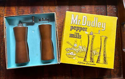 MCM Mr. Dudley Pepper Mills + Salt Shaker Made In USA Vintage Walnut With Box • $24.99