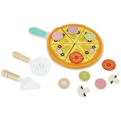 Chad Valley Wooden Pizza Kitchen Pretend Play Food Set For Kids • £12.75