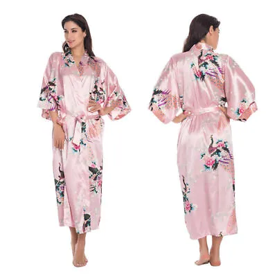 $17.57 • Buy Women Silk Satin Kimono Robe Nightwear Sleepwear Bridesmaid Dressing Gown Robe