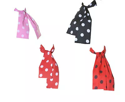 Ladies Childrens Polka Dot 50's Grease Style Neck Tie Head Scarf Red Pink Black • £4.49