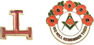 £7.99 • Buy Masonic Royal Arch Triple Tau Badge + Masonic We Will Remember Enamel Badge