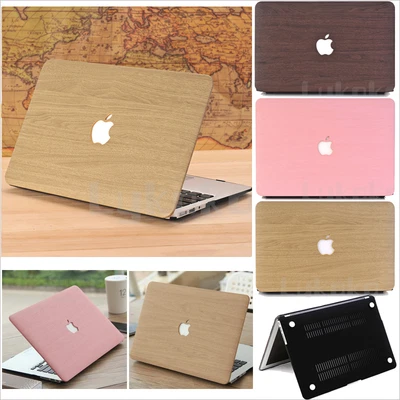 $18.99 • Buy PU Leather Wood Grain Hard Case Cover For Macbook Air Pro 11  13  15  + Retina
