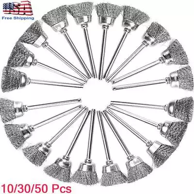 10-50Pcs Set Wire Wheel Polishing Mix Polish Brush For Dremel Rotary Tool Kit US • $12.32