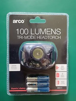 £6.99 • Buy Brand New Professional ARCO 100 Lumens Tri-mode Head Lamp/torch Sealed. 