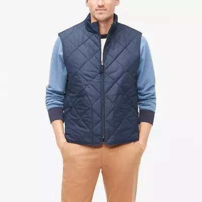 NWT J. Crew Factory Men's Quilted Walker Vest Sleeveless Navy Blue Size XL • $46.75