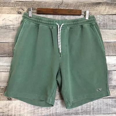 Vineyard Vines Jetty Shorts Mens Small Green Cotton Pockets Elastic Waist Casual • $16.80